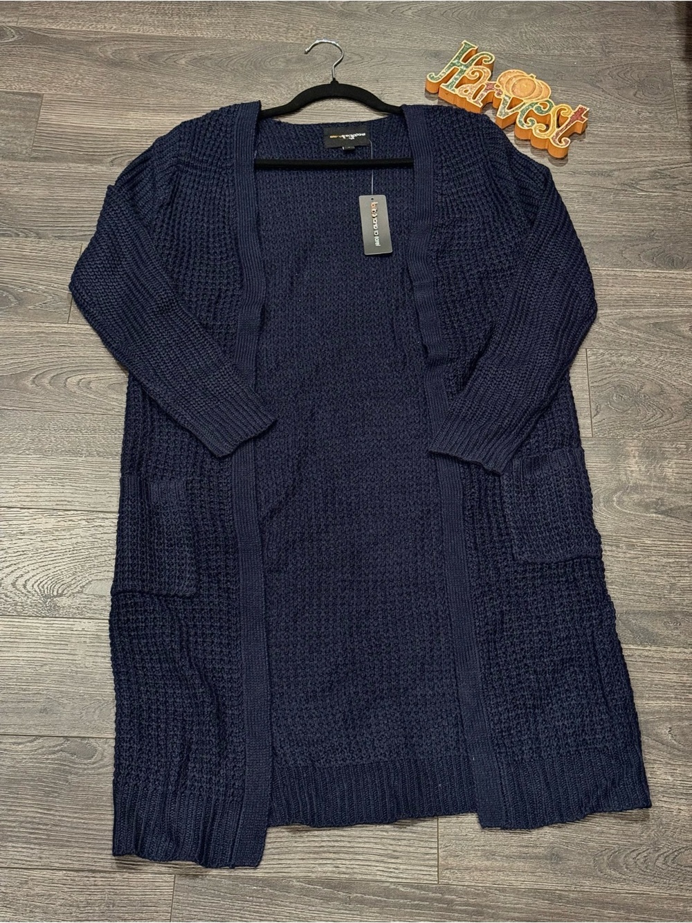 NWT 🆕 🌲🍂Navy Open-Front Chunky Knit Cardigan